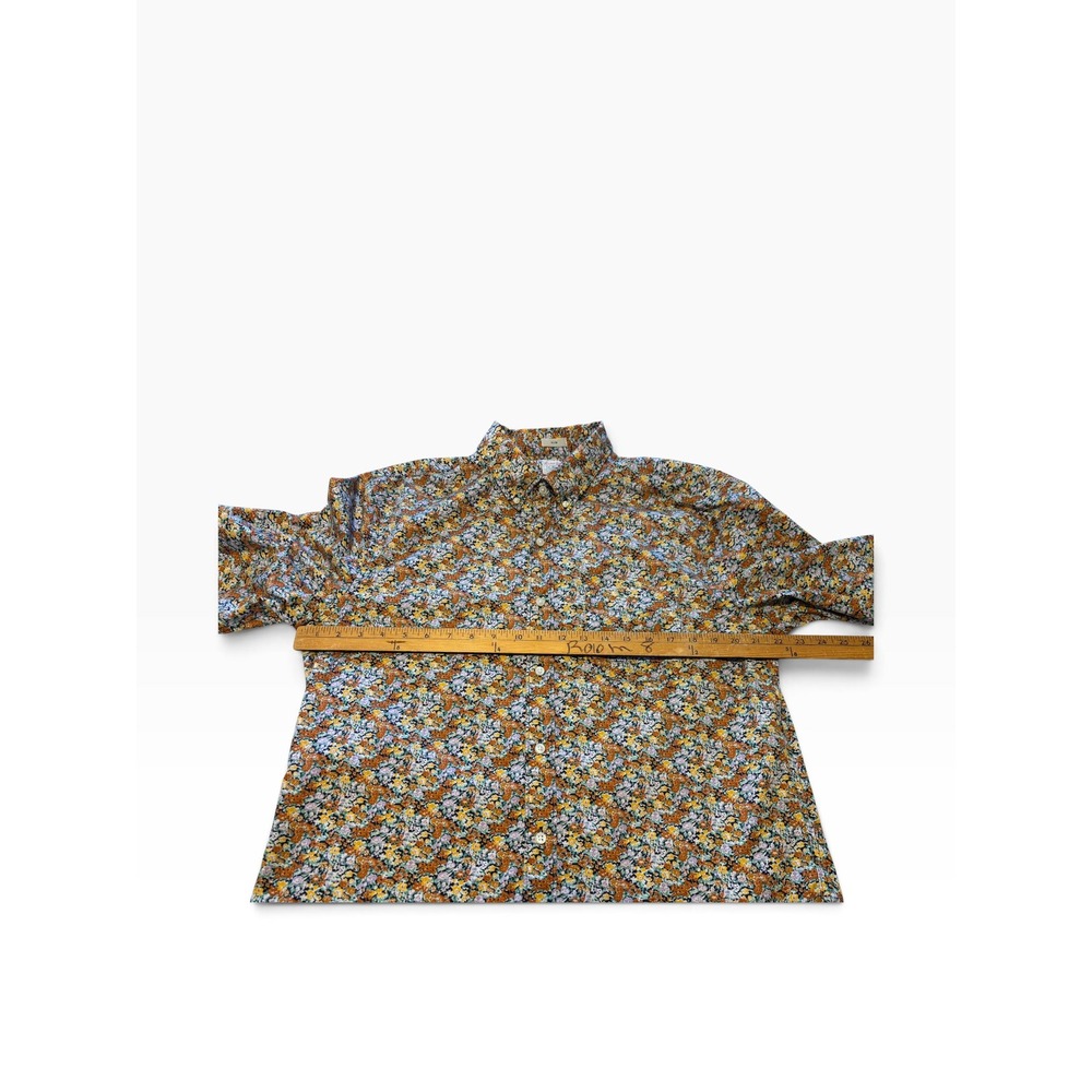J.Crew Secret Wash Slim Fit Floral Button Down Shirt Orange Purple Large Pocket - Picture 11 of 13